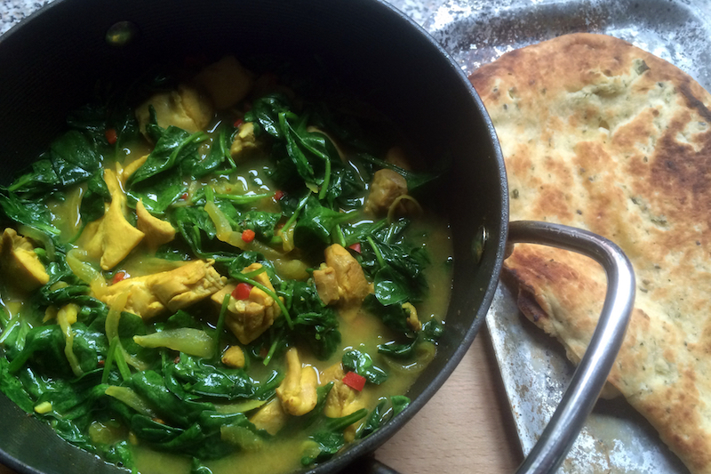 Luscious Lemon Chicken and Spinach Curry.