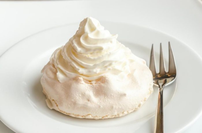 meringue cake with whipped cream