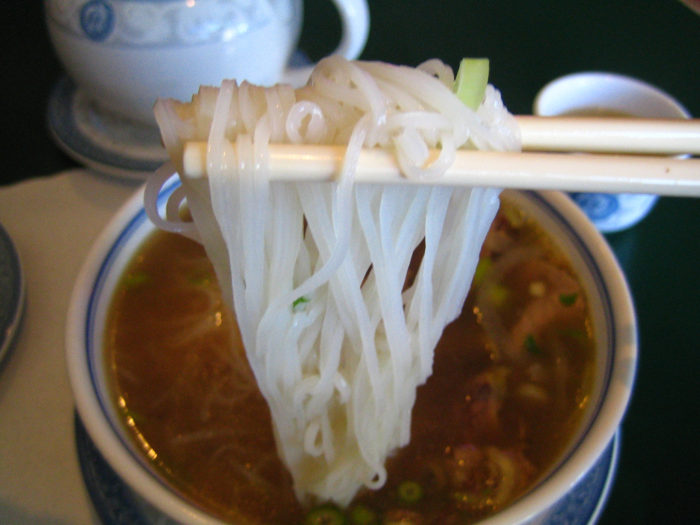 boiling rice noodles