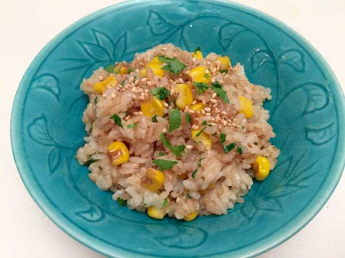 Corn rice with shoyu and butter 